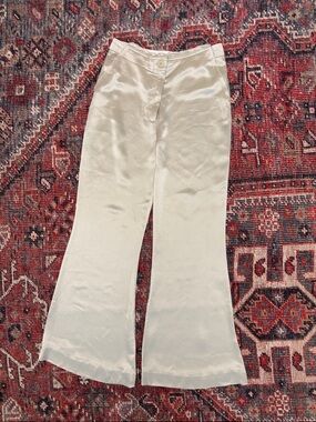 By Malene Birger Amores Cream Satin Boot Cut Pants